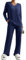 JENJON Donna Completo Tuta 2 Pezzi Completo a Maniche Lunghe Maglia Comode Pantaloni Dritti con Scollo a V Tuta Autunno Inverno