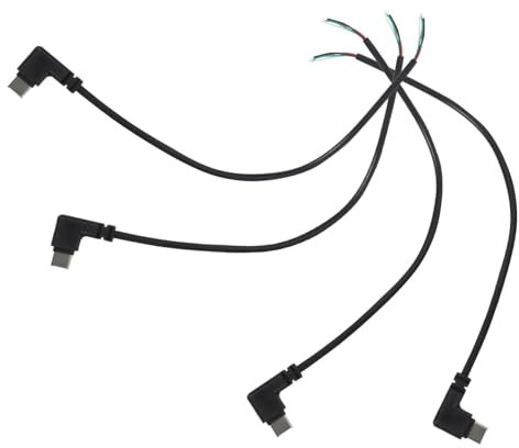 90-degree Usb c to 4-pin Bare Wire Cable 0.25m 4-pack Type c Male Plug Power Data Cable for Diy Repairs and Crafting