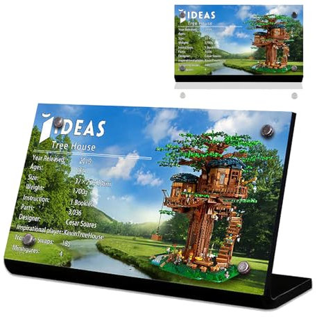 Magnetisches Acryl Namensschild, speziell für Lego 21318 Baumhaus Bauset Namensschild Display, 21318 Baustein Modell Racing Serie Acryl Display Namensschild Ständer