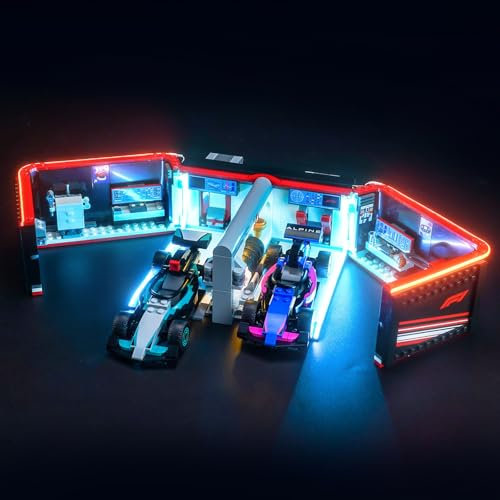 Kit d'éclairage LED compatible avec Lego F1 Garage & Mercedes-AMG & Alpine Cars 60444 (pas de modèle), kit d'éclairage décoratif compatible avec Lego F1 Garage & Mercedes-AMG & Alpine Cars Jouet