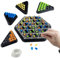 Elsrantor Ketten Dreieck Schachspiel, Triangle Brettspiele mit Gummibänder, Chain Triggle Spiel, Puzzle Checkers Spiel, Kettendreieck Schachspiel, Dreiecksschach, Dreiecksbrettspiel, für 2-4 Personen