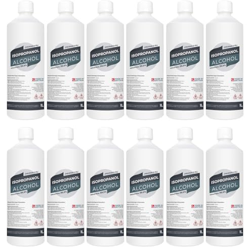 PROTOUCH Isopropyl Alcohol IPA 99.9% Cleaning Disinfecting Industrial Use Isopropanol In Various Sizes Pack of 12