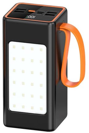 KhUkhu Power Bank per Laptop/Power Bankridaex Power Bank 50000 mAh Grande capacità 66W Ricarica Super Veloce Portatile per Esterni per Telefono Cellulare,Nero