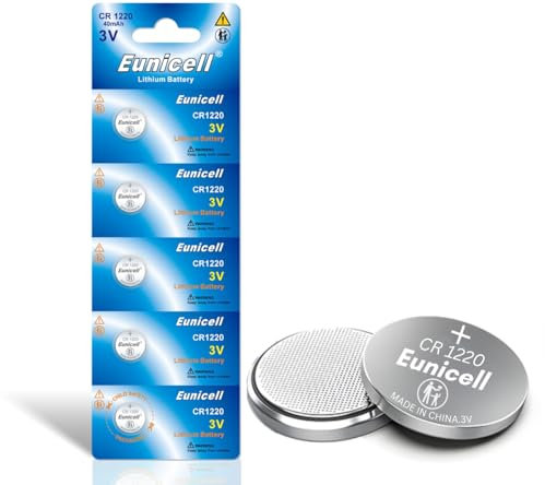 10 x CR1220 Eunicell 3V Lithium Coin Cell Button Batteries For Apple Airtags, Key Fobs, Home Devices, Fitness and Medical Accessories