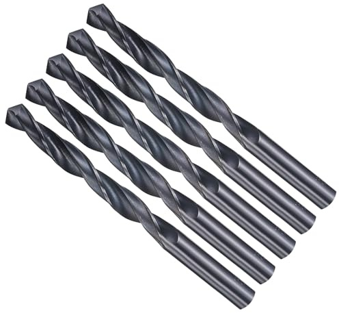 METALLIXITY Brocas (9mm) 5pcs, Acero de Alta Velocidad 4241 Vástago Recto Nitrurado Negro 118° para Madera Plástico Hierro Cobre Aluminio Metales Blandos de Baja Dureza | Vástago recto nitruración negro 118° para madera, plástico, hierro, cobre, aluminio, metal blando bajo