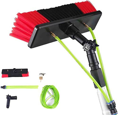 Fensterreinigungspfosten Teleskop mit Teleskopbürste zur Reinigung von Photovoltaik und Solarpaneelen, 7m Bürstenkopf 50cm