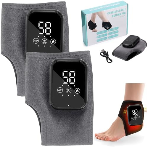 3-In-1 Fußmassagegerät, 2 Stück Fussmassagegerät Elektrisch 3 Vibration Modi Und 3 WäRmestufen, Kabelloses Foot Massager, Tragbares Aufladbare Massagegerät für Knöchel, Ferse