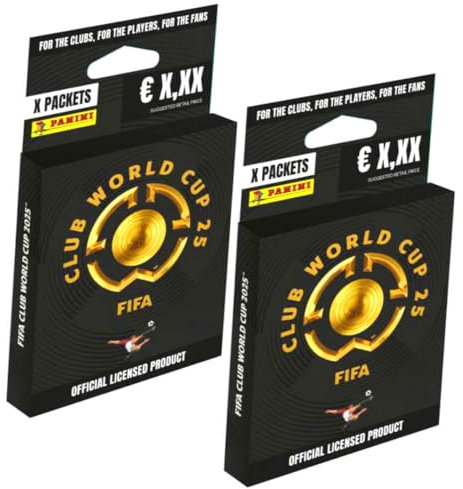 Bundle mit Panini Fifa Club World Cup 2025 Sticker - WM Sammelsticker - 2 Blister + Exklusive Geburtstagskarte