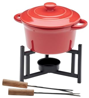 MidOcean Big Kase Ceramic 300ml Fondue Set (One Size) (Red)