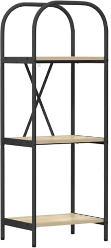 vidaXL Modern Freestanding Living Room Shelf - Rectangular Wooden Shelves for Storage, Decoration and Organization of Books in the Home Library