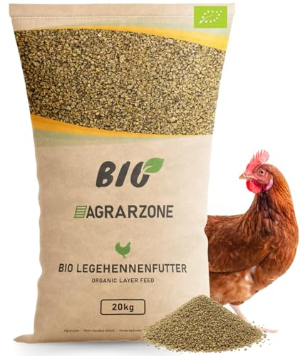 Agrarzone Bio Hühnerfutter gegen Milben 20 kg Hühner Legehennen Geflügel | Bio, Kräuterextrakt, Rote Vogelmilbe, Legehennenfutter, Gentechnikfrei