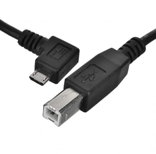NFHK Cavo OTG Micro USB maschio a B standard maschio Micro OTG 90 gradi ad angolo retto a USB tipo B stampante scanner SSD disco strumento musicale elettronico tastiera Midi cavo 30 cm