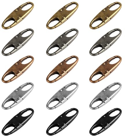 15 Pcs Zipper Clips Anti Theft, Zipper Locks for Backpacks | Small Zipper Lock Clips,Anti-Theft Deterrent Detachable Double Pull Locks for Traveling Outdoor Camping Fishing Backpack Lock