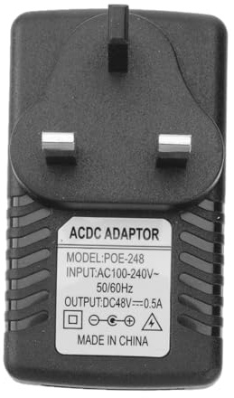 Homoyoyo Power over Ethernet Adapter 24v 1a Dc Poe Injector with Dual Rj45 Connectors, Plastic Compact Plug Power Supply for Devices with Poe Support