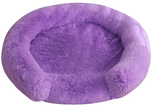 HotYou Fluffy Hundebett, Hundesofa, Hundekissen, Hundekörbchen mit Kissen Abnehmbar und waschbar rutschfeste Unterseite, Wasserdichtes Innenfutter für 4-35KG Hunde,Lila 1,90 cm（<25KG）