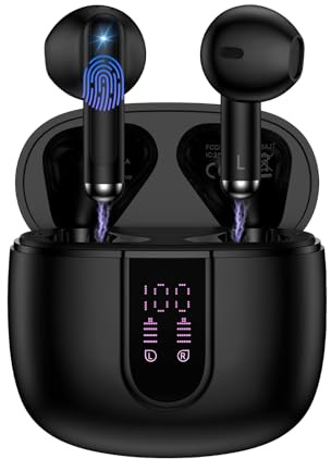 Wireless Earbuds Bluetooth 5.3 Headphones with ENC Noise Cancelling Mic | 2026 New Bluetooth Earphones 50H Playtime, Bluetooth EarBuds Hi-Fi Stereo Deep Bass, IP7 Waterproof Ear buds for Sport/Work