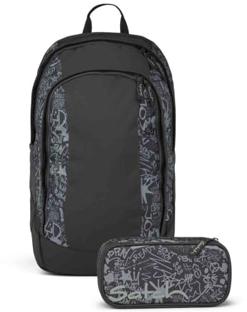 Satch Schulrucksack Set 2tlg. inkl. Schlamperbox (Street Ink)