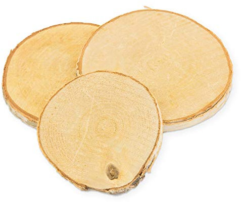 itenga Deko Holzscheiben klein 10 Stück zum Basteln Birke rund ca. 9-10cm ca. 1cm dick