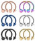 Crdifu 12er Nasenpiercing Set Hufeisen 14G Nasenring Circular Barbell Septum Lippe Nase Piercing Ring Edelstahl