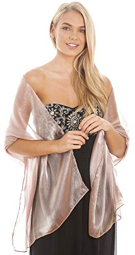 Central Chic Lustré mariage châle demoiselles d'honneur mariée wrap étole soirée en rose or