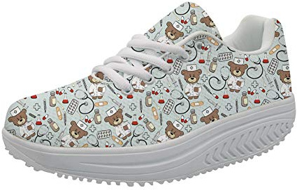 Showudesigns Travail infirmière Mode Compensées Basket Femmes Minceur Chaussures Sneaker