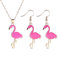 PPX Geschenke Pink Flamingo Halskette Ohrringe Set (Rose Rot Set)