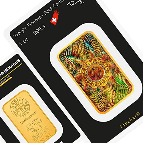 Stollberg Edelmetalle Kinebar AH Goldbarren 1oz Unze Barren aus Gold 31,10g Gramm 999.9 Anlage Hologramm in Karte Blister mit Seriennummer