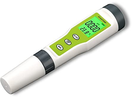 Denash Wasserqualitätstester, 3 in 1 tragbares digitales EC-Messgerät PH-Messgerät Temp-Messgerät Hohe Genauigkeit Wasserqualitätsprüfstift Wasserreinheitstestwerkzeug für Wasser, Spas