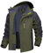 TACVASEN Wanderjacke Herren Wasserdicht Outdoorjacke Winddicht Leicht Softshelljacke Atmungsaktiv Übergangsjacke Funktionsjacke Softshell Herbstjacke Kapuze Camping Jacke (M, Armeegrün)