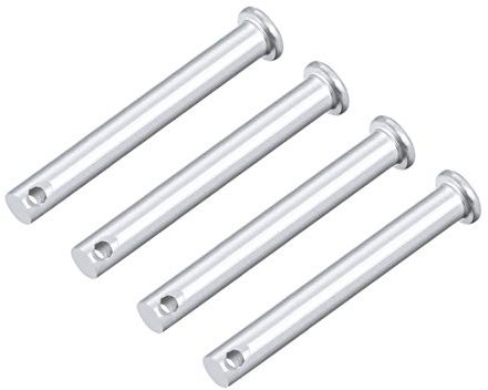 sourcing map 4 Stück Gabelkopf Rundbolzen Einloch Flachkopf, aus Verzinkung Massiver Stahl,8mm X 90mm