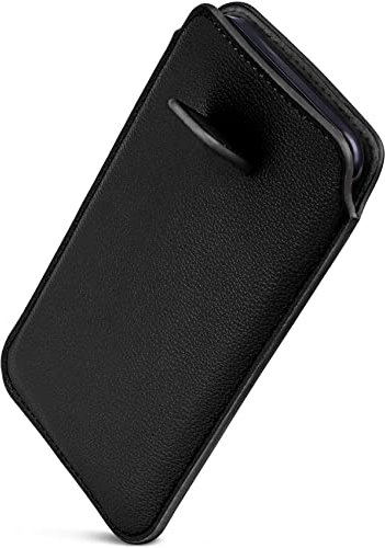 ONEFLOW Liberty Case für iPhone 12 mini Handy Einsteckhülle mit Rückzugfunktion, PU Leder Handytasche, Schutzhülle mit Lasche, Sleeve Etui Hülle zum Einstecken, Schwarz