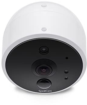 SpotCam Solo 2 Indoor & Outdoor Wireless Security Camera 1080p Wire-Free Built-in Lithium Battery 2-Way Audio Night Vision PIR Motion Alert Alarm Siren w/Built-in SD Slot & 7 Days Free Cloud Recording