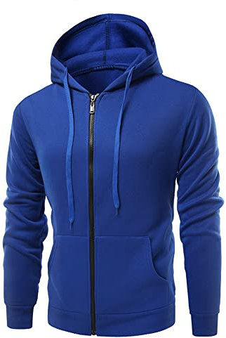 Sweatshirt Herren Sport Casual Mode Hit Farbe Und Winter Herren Strickjacke Bequemes Lauftraining Fitness Herren Übergangsjacke H-Blue L