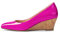 Elashe Femme Compensées Escarpins Petit Talon Bout Pointu À Enfiler Chic Verni Rose RougeEU42