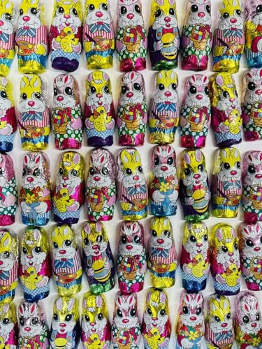 OYOY bunte Osterhäschen mit Milchcremefüllung I 420g kleine Schokohasen I 60 Stk I Osterschokolade I Süßigkeiten Ostern I Osternest Süßigkeiten