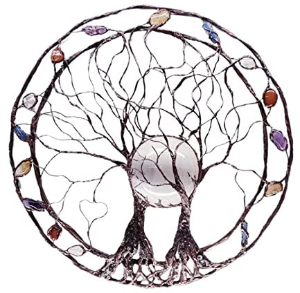 Shunfaji Arbre de vie en métal Décoration murale Silhouette Art pour Cadeau Intérieur Cadeau Extérieur Jardin Maison Décoration, 30 * 30cm (10#)