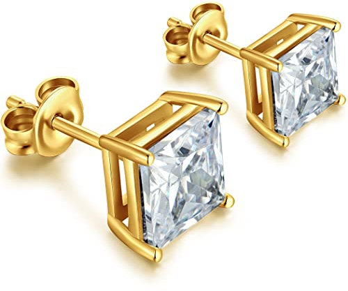 Ohrstecker Man,Ohrstecker Eckig Gold Herren,Ohrstecker Silber Zirkonia Quadrat,Ohrstecker Diamant Eckig Weißgold,Ohrringe Eckig Herren Diamant,Ohrringe Silber 925 Man,Ohrstecker Quadrat Gold 6mm