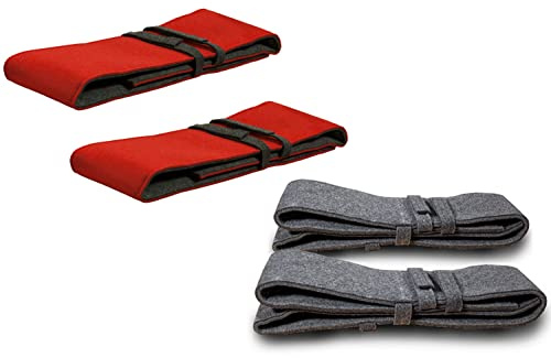 Sensalux Bierbankauflage + Rückenpolster 4er Set 120cm Grau-Rot
