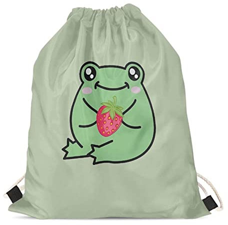 HELLHERO Turnbeutel mit Kordelzug, Rucksack für Kinder, Damen, Herren, Reisen, Sport, frosch, One size