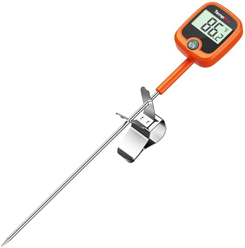 TempPro TP509 Candy Thermometer with Pot Clip, 10 Long Probe Instant Read Meat Food Thermometer with LCD, Cooking Oil Deep Frying Thermometer for Candy Syrup Sugar Brewing (Previously ThermoPro)