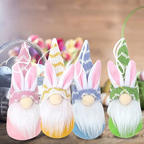 4 Stück Ostern Wichtel Osterdekoration Ostern Deko Hasen Ohren Puppen Zwerge Dekorationen Ostern Plüschpuppe Hase Puppe Deko Festliche Geschenke Ostern Hase Deko Wichtel Dolls Zuhausedekoration