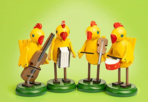 SIKORA OD21 Osterdeko Lustige Hühner Band Holz Figuren 4er Set - 2 Größen, Höhe in cm:Höhe ca. 7 cm
