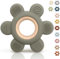 CAJA Beißring Baby - Zahnungshilfe - Beissring Blume - Beißspielzeug - Zahnen - Nursing - Zubehör Silikon für Babys (grey green)