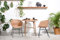 Vintagehaus Set Rattan Esstisch 80 Ø Cabana + 2 Tulum Rattansessel Outdoor