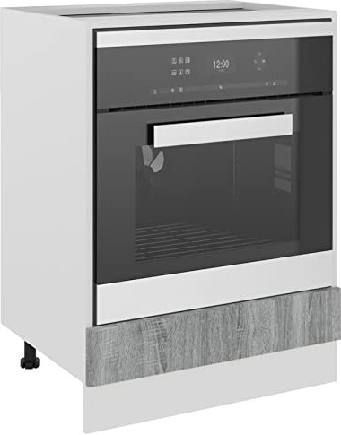 Tidyard Armoire à Four de Cuisine Armoire à Micro-Ondes Encastrable Pieds Réglables Sonoma Gris 60x46x81,5 cm Bois d'ingénierie