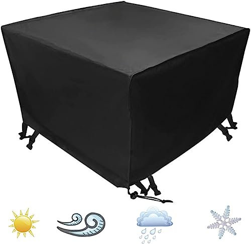 KEPPD Abdeckplane für Gartenmöbel 140x120x110cm,Schnell Trocknend,Wasserdicht, Winddicht, UV-Beständiges Möbelabdeckung, 420D Oxford Schutzhülle Abdeckhaube für Gartentisch Sitzgruppe