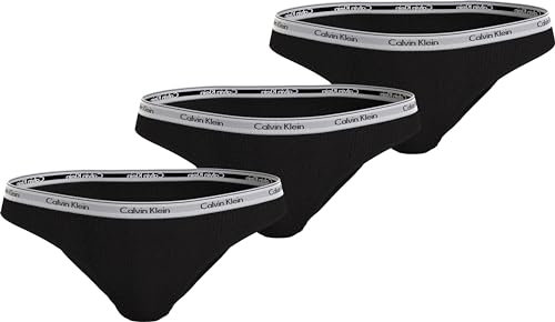 Calvin Klein 3 Pack Bikini Low-Rise 000Qd5207E, Mutandine Bikini, Donna, Nero (Black/Black/Black), M