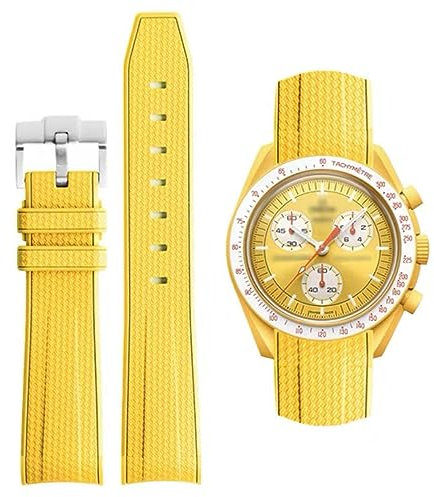 HEYOZURY Bracelet de Montre 20mm Omega x Swatch Moons Montre Rolex Watch montre Silicone Hommes en Acier Inoxydable Boucle Bracelet de Remplacement Bracelet Original Omega Speedmaster