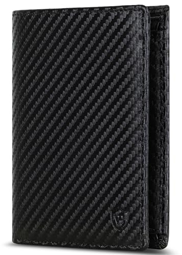 VON HEESEN Leder Geldbörse RFID Schutz I Echtleder Geldbeutel für Damen & Herren I Portemonnaie Brieftasche Wallet Portmonee (Carbon-Schwarz)