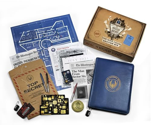 The Mystery Agency | The Man from Sector Six - Home Escape Room Adventure, Olivier-Winning Writer Henry Lewis, 1 to 6 Players, real Props | English